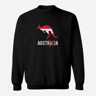 Känguru Sweatshirt inspiriert von Australien in Schwarz, Tiermotiv Tee - Seseable