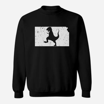 Kansas T Rex Shirt Funny Dinosaur State T-shirt Sweat Shirt - Seseable