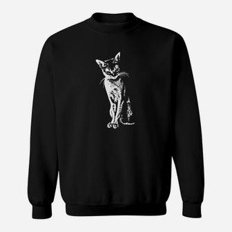 Katzenmotiv Schwarzes Sweatshirt, Design für Katzenfans - Seseable