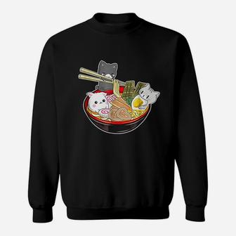 Kawaii Japanese Anime Cat Bowl Ramen Noodle Gift Sweat Shirt - Seseable