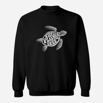 Keep The Sea Plastic Fre Cute Sea Turtle Earth Day Sweatshirt - Seseable