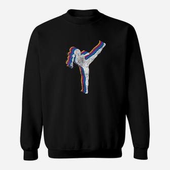 Kickboxing Girl Vintage Kickboxer Gift Sweat Shirt - Seseable