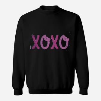Kids Xoxo Happy Valentines Day Pink Raglan Sweat Shirt - Seseable
