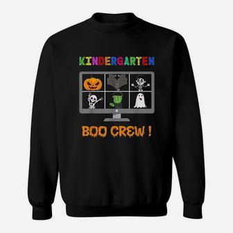Kindergarten Boo Crew Virtual Learning Teacher Halloween Sweat Shirt - Seseable
