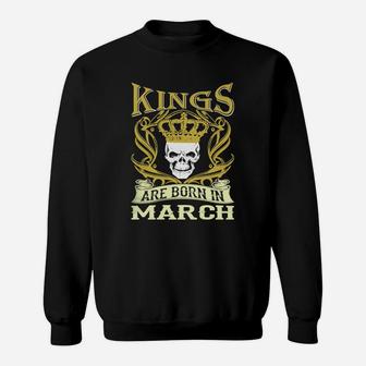 Kings Are Born In March Birth Month Tshirt T-shirt Sweatshirt - Seseable