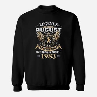 Kings Legends Are Born In August 1983 Birthday Vintage Gift Sweat Shirt - Seseable