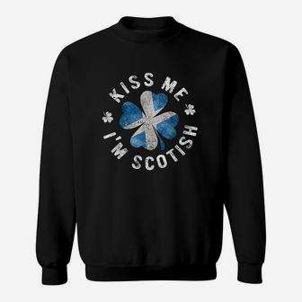 Kiss Me I Am Scottish St Patricks Day Scotland Sweatshirt - Seseable