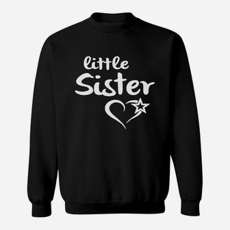 Kleine Schwester Herz & Stern Sweatshirt, Trendiges Design Schwarz - Seseable