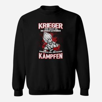 Krieger-Spruch Motivations-Sweatshirt mit Grafik, Kampfgeist Tee - Seseable