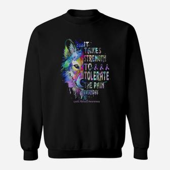 L Awareness Purple It Takes Strength To Tolerate The Pain Everyday Sweatshirt - Seseable