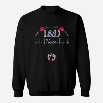 Labor And Delivery Nurse L And D Nurse Heartbeat Sweat Shirt - Seseable