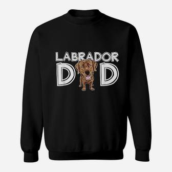 Labrador Dad Chocolate Lab Gift Fathers Day Labrador Sweat Shirt - Seseable