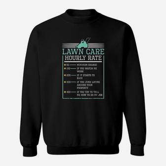 Lawn Care Hourly Rate Pricing Chart Funny Product Men Sweat Shirt - Seseable