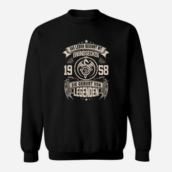 Leben Beginnt mit 58 Sweatshirt, Jahrgang 1958 Herren Top - Seseable