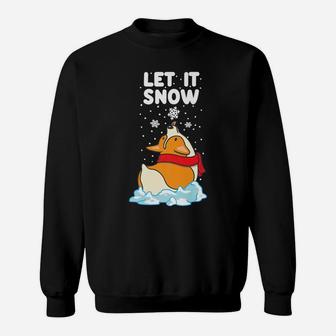 Let It Snow Corgi Christmas Funny Dog Lover Gifts Sweat Shirt - Seseable