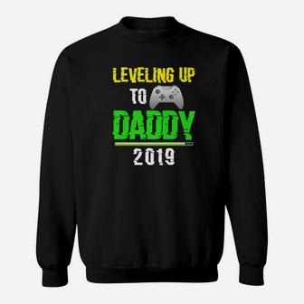 Leveling Up To Daddy 2019 Promoted To Dad Video Game Premium Sweat Shirt - Seseable