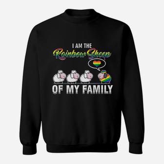 Lgbt Pride I Am The Rainbow Sheep Of My Family Lgbtq Parade Sweat Shirt - Seseable