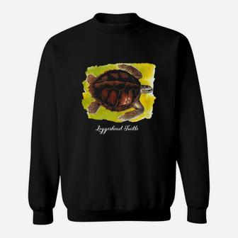 Loggerhead Turtle T-shirt Vintage Watercolor Sweat Shirt - Seseable