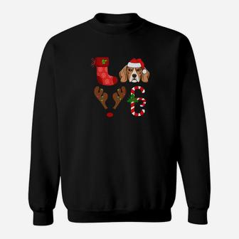 Love Beagle Santa Christmas Funny Dog Love Sweat Shirt - Seseable