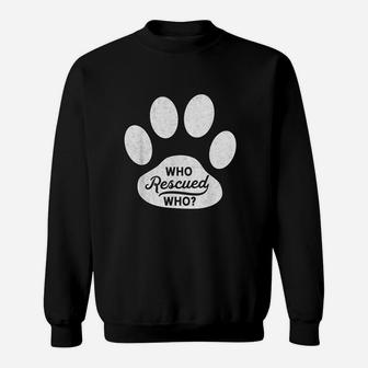 Love Dogs Rescue Rescued Is My Favorite Breed Vintage Paw Sweat Shirt - Seseable