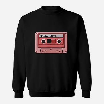 Love Retro 80s Cassette Tape Cute Pink Design Boomer Sweat Shirt - Seseable