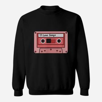 Love Retro 80s Cassette Tape Cute Pink Design Boomer Sweat Shirt - Seseable