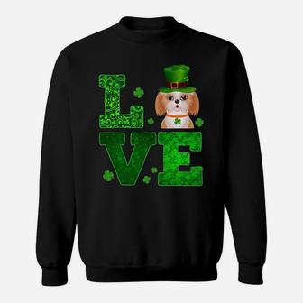 Love Shih Tzu St Patricks Day Funny Dog Lover Gif Sweat Shirt - Seseable