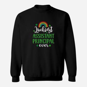 Luckiest Assistant Principal Ever St Patrick's Day Shamrocks Sweat Shirt - Seseable