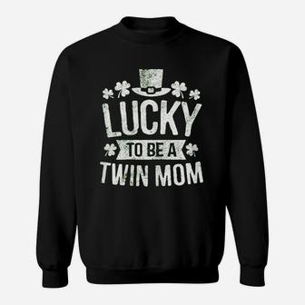 Lucky To Be A Twin Mom Sweat Shirt - Seseable