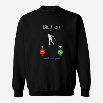 Lustiges Biathlon Sweatshirt Auf die Plätze, Los, Muss Gehen! - Seseable
