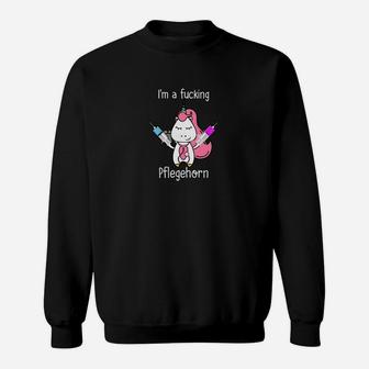 Lustiges Einhorn Sweatshirt mit Spruch, Freizeit Outfit für Erwachsene - Seseable