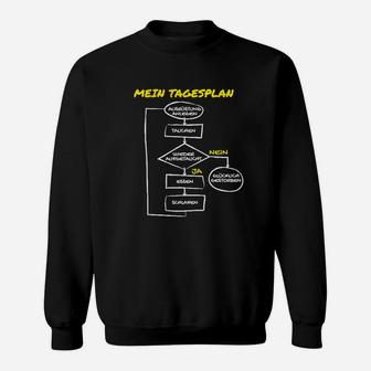 Lustiges Flowchart T Sweatshirt Mein Tagesplan für Herren, Witziges Design - Seseable