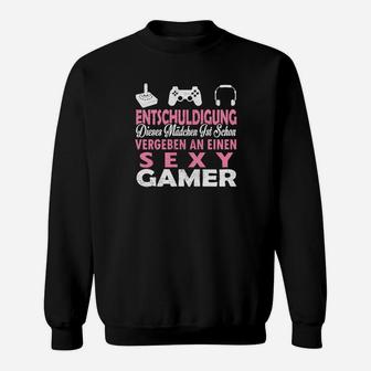 Lustiges Gaming-Sweatshirt Sexy Gamer Witwe Vergeben, Schwarz - Seseable