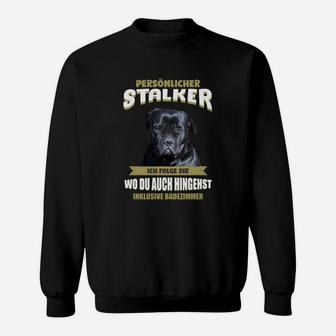Lustiges Hunde-Thema Sweatshirt: Persönlicher Stalker - Überallhin Folgen - Seseable