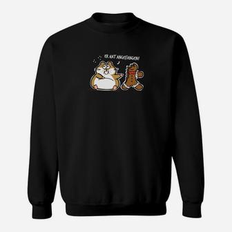 Lustiges Katzen & Schneemann Sweatshirt, Es hat angefangen Design - Seseable