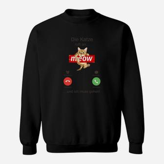 Lustiges Katzen-Sweatshirt Meow im Süßigkeiten-Stil, Wortspiel Tee - Seseable