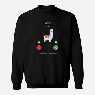 Lustiges Lama Anruf-Witz Sweatshirt - Ich Muss Gehen, Lama Ruft! - Seseable