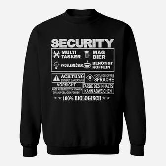 Lustiges Security Sweatshirt Schwarz mit Sprüchen, 100% Bio-Baumwolle - Seseable