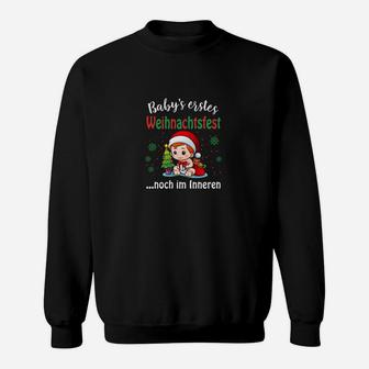 Lustiges Umstands-Sweatshirt Babys erstes Weihnachten im Bauch, Schwangeren Weihnachts-Sweatshirt - Seseable