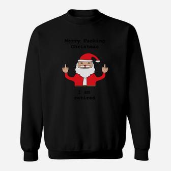 Lustiges Weihnachtsmann Grafik Sweatshirt, Witziges Weihnachts-Sweatshirt Schwarz - Seseable