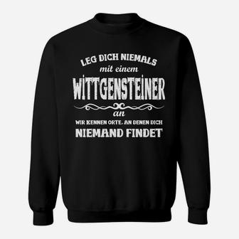 Lustiges Wittgensteiner Sprüche Sweatshirt, Niemals Anlegen Motiv - Seseable