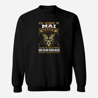 Mai-Geburt Teufel Seite Warnung Sweatshirt, Lustiges Geburtstags-Tee - Seseable