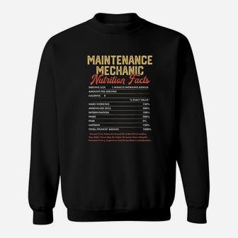 Maintenance Mechanic Nutrition Facts Funny Vintage Sweat Shirt - Seseable