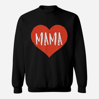 Mama And Mini Heart Matching Valentine Mom Sweat Shirt - Seseable