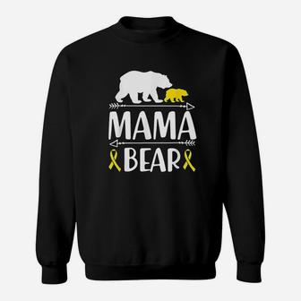 Mama Bear Childhood Awareness Gift Mom Of A Warrior Sweat Shirt - Seseable