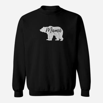 Mama Bear Distressed Mothers Day Sweat Shirt - Seseable