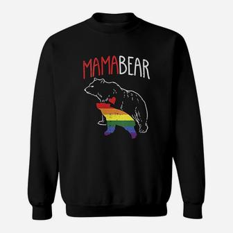 Mama Bear Lgbtq Cute Rainbow Mothers Day Gay Pride Mom Gift Sweat Shirt - Seseable