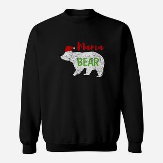 Mama Bear Polar Bear Red Hat Weathered Sweat Shirt - Seseable
