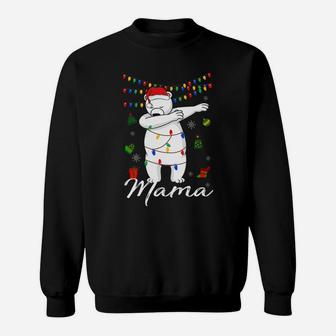 Mama Bear With Santa Hat Dabbing Christmas Pajamas Sweat Shirt - Seseable