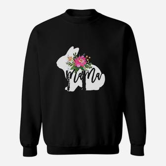 Mama Bunny Watercolor Floral Easter Gift For Mom Sweat Shirt - Seseable